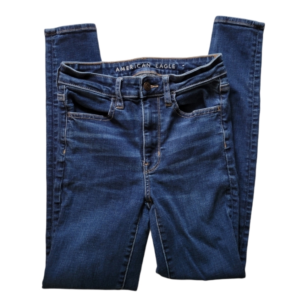 American Eagle Sz‎ 2 Super Hi Rise Jegging Jeans Skinny Streetwear Urban Trendy